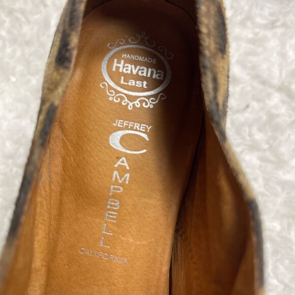 Jeffrey Campbell leather suede leopard prints platform heels lace up shoes SZ8.5 - Picture 9 of 11